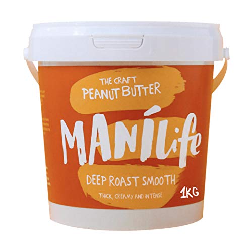 ManiLife Burro di Arachidi – Peanut Butter - Completamente Naturale, Monorigine, Senza Zuccheri Aggiunti e Senza Olio di Palma – ‘Deep Roast’ Vellutato (1 x 1kg)