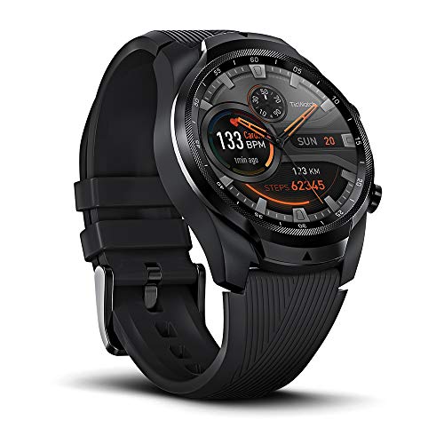 Smartwatch TicWatch Pro, 1G RAM + 4GB Memoria, Monitoraggio sonno, esercizio e fitness, Orologi sportivi, Monitoraggio Battito Cardiaco in Tempo Reale GPS integrato, NFC Google Pay