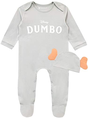 Disney Set di Tutina e Cappellino da Notte Bambino Dumbo Grigio 9-12 Mesi