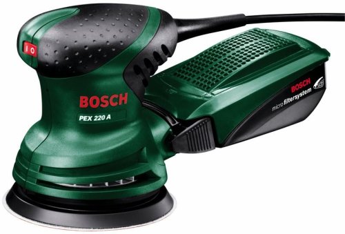 Bosch Home and Garden 603378000 Levigatrice Eccentrica con 1 Platorello Abrasivo, 220 W, 240 V, Blu/Rosso, 21.1 x 34.6 x 7 cm