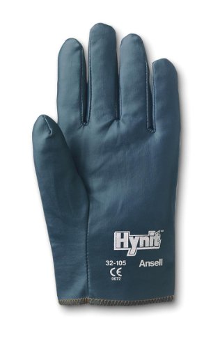 Ansell Hynit 32-105 Guanto Oleorepellente, Protezione Meccanica, Blu, Taglia 8 (Sacchetto di 12 Paia)