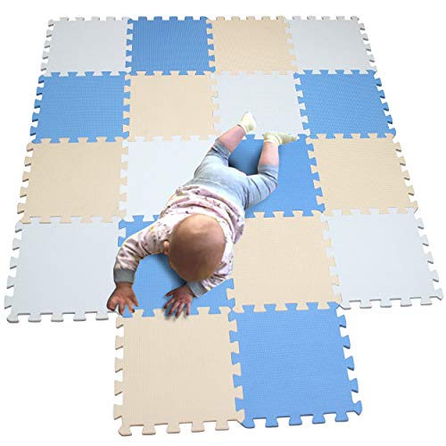 MQIAOHAM baby bambini bambino foam giochi gioco incastro mat per pezzi play puzzle schiuma tappetino tappeto Bianco Blue Beige 101107110