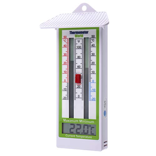 Termometro digitale massimo-minimo per serra, giardino, al chiuso o all’aperto, impermeabile IP65