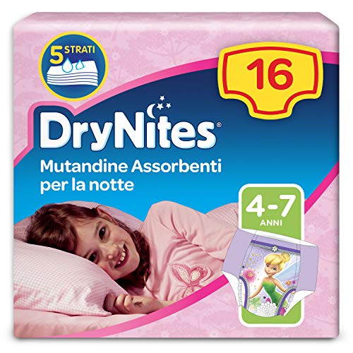 DryNites Huggies Mutandine Assorbenti per la Notte, 17-30 kg, 1 Pacco da 16 Pezzi