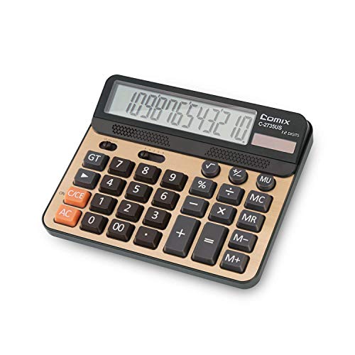 Calcolatrice da tavolo con funzione standard, con tasti di grandi dimensioni e calcolatore da tavolo a 12 cifre, con display a cristalli liquidi.