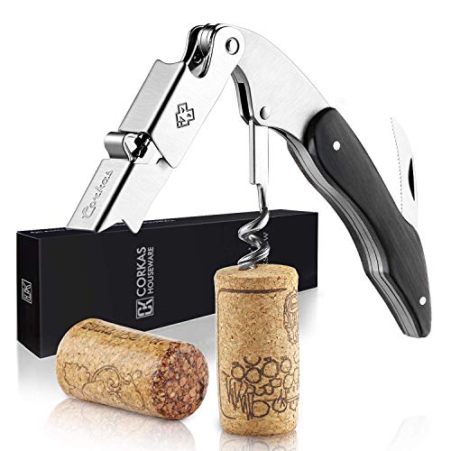 Corkas Cavatappi Professionali Apribottiglie Vino, Cavatappi da Sommelier, Tagliacapsule, Cavatappi del Cameriere Apri Bottiglia Accessori del Vino e Regali