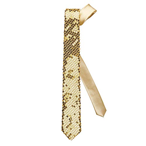 WIDMANN- Cravatta in Paillettes Oro Adulto, Multicolore, taglia unica, 9062G