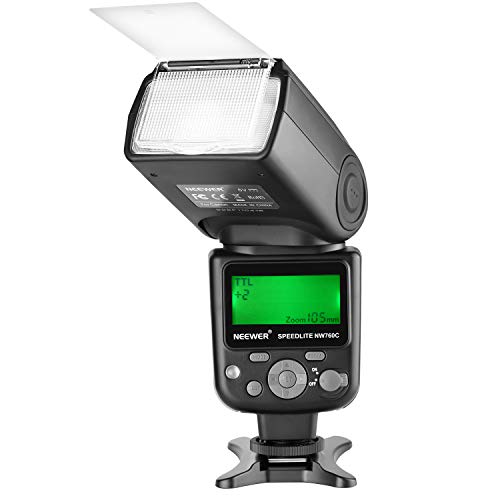 Neewer NW760 Remoto TTL Flash Speedlite con LCD Display per Canon 7D Mark II, 5D Mark II III IV III IV 1300D 1200D 1100D 750D 700D 650D 600D 550D 500D 100D 80D 70D 60D e Altre Canon DSLR Fotocamere