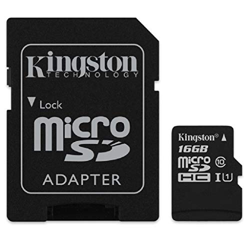 Kingston SDCS/16GB Canvas Select MicroSD, Velocità UHS-I di Classe 10, fino a 80 MB/s in Lettura, con Adattatore SD