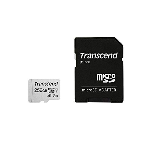 Transcend 256 GB Premium 300S Scheda di memoria microSDHC Classe 10, U1, UHS-I, con adattatore, confezione ecologica TS256GUSD300S-AE
