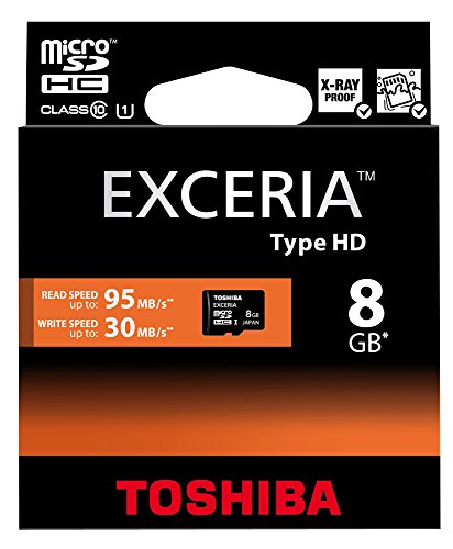 Toshiba Exceria HD Scheda di Memoria Micro SD, 8 GB, Nero