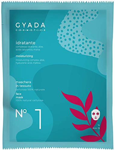 Gyada Cosmetics Maschera in Tessuto N. 1 Idratante, Certificata Bio, Made in Ital, 15 Ml