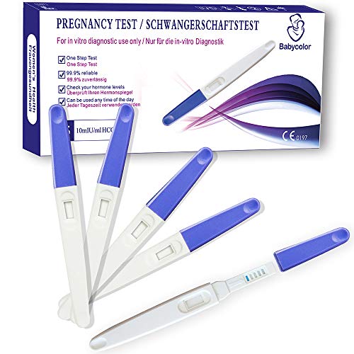 Test di Gravidanza Ultrasensibili 10 MIU/ML, 99,5% Accurato Incinta Test Familiare, Pregnancy Test, Test gravidanza precoce - 5 Test