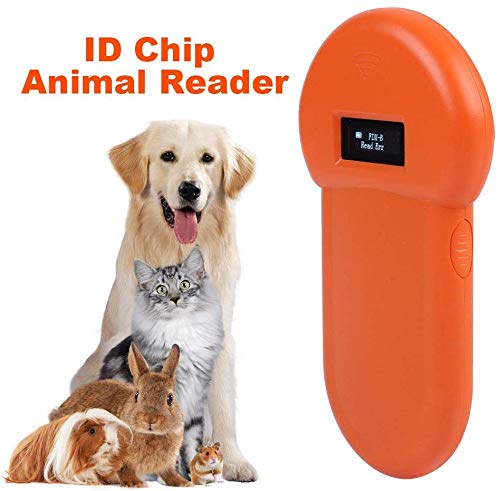 Wandisy Lettore di ID Animale, Lettore di identificazione LCD ISO 134.2Khz di Chip ID Lettore di Animali RFID Cane Microchip Portatile USB Ricaricabile