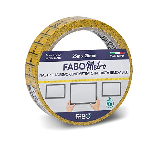 FABO METRO: nastro adesivo in carta rimovibile con dorso centimetrato