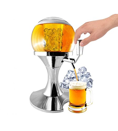 DOBO® Spillatore di birra fresca alla spina da 3,5 litri erogatore dispenser distributore refrigerato da casa a forma di pallone con vaschetta del ghiaccio per bibite e bevande fresche chill beer baloon balloon ball