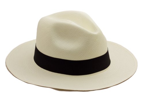 Tumia - Cappello Panama in Stile Fedora Originale - Arrotolabile - Tessuto a Mano. 61cm.
