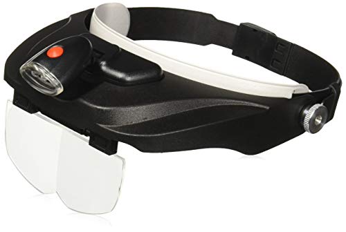 Carson Pro Serie MagniVisor Deluxe Lente d'ingrandimento a testa con luci LED con 4 lenti diverse