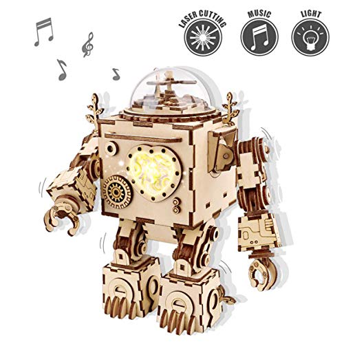 ROKR Puzzle in Legno 3D con Ingranaggi Scatola Musicale Manuale-Modello Meccanico Kit Giocattoli per Bambini o Adulti-Miglior Regalo per i Giorni di Compleanno / Bambini