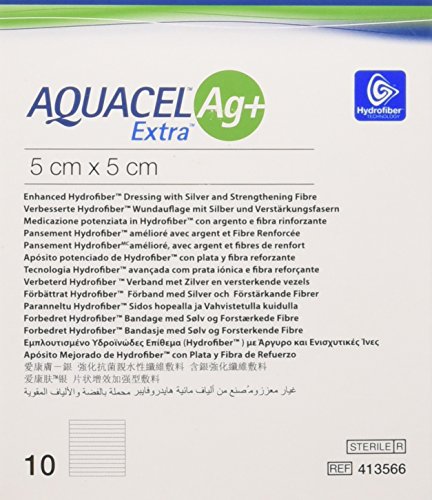 Aquacel AG+ Extra Piastre quadrate per medicazione ferite, 5 x 5 cm