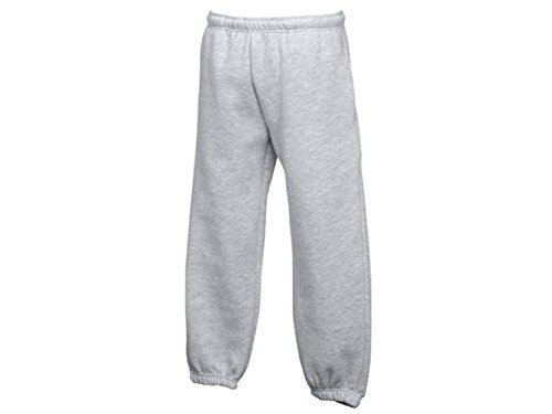 ATELIER DEL RICAMO Pantalone Felpato Classic Bimbo Fruit of The LOOM-12-13 Anni-Grigio Melange