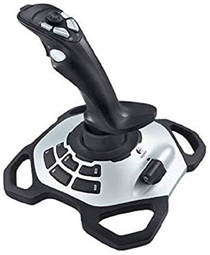 Logitech G Extreme 3D Pro Joystick, Controllo Timone a Rotazione, 12 Pulsanti ‎Programmabili, Comando Hat Switch a 8 Direzioni, Base Stabile Robusta, Tiro Rapido, ‎Connessione USB, PC, Nero/Argento