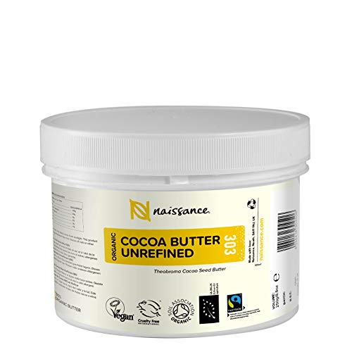 Naissance Burro di Cacao Biologico 250g - Puro, Naturale, Non Raffinato, Certificato Biologico, Vegano - Ideale per Formulazioni Cosmetiche