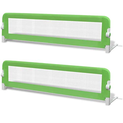 vidaXL 2x Sponde Letto Sicurezza Bambini Verde 150x42 cm Protezioni Barriere