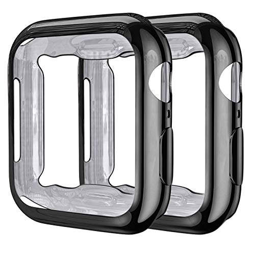 Upeak Compatibile con Apple Watch Series SE/6/5/4 Custodia 40mm, 2 Pacchi Protettiva in Morbido TPU Compatibile con iWatch Series SE/6/5/4, Nero/Nero