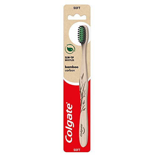 Colgate Bamboo - Spazzolino da denti al carbone attivo, setole morbide, colori assortiti