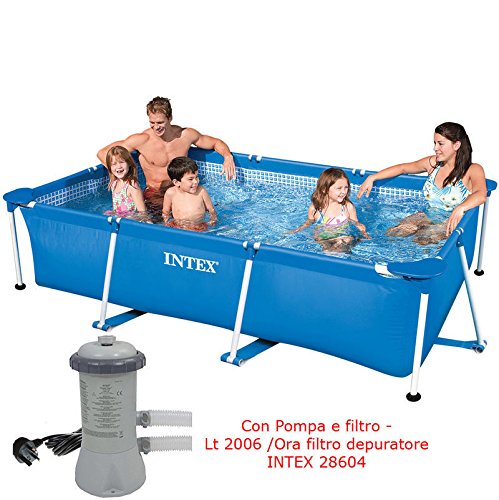 Expertshop Piscina FUORITERRA Frame Rettangolare 300x200x75 INTEX con Pompa E Filtro 28272