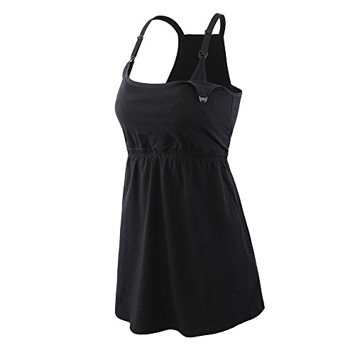 Manci Top Allattamento, maternità Vest Reggiseno al Seno Canotta (Black, Small)