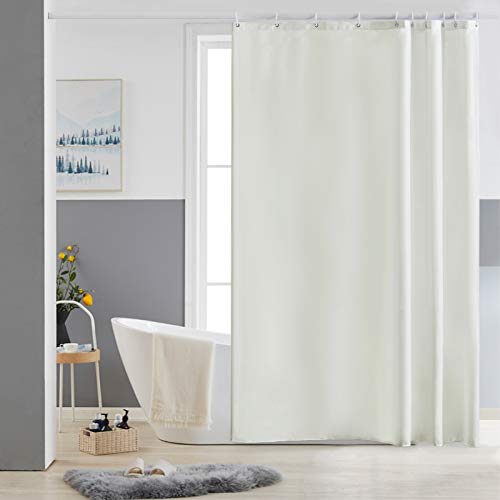 Furlinic Tende Doccia Anti-Muffa Tessuto in Poliestere, Beige Tende Doccia Angolare Impermeabile &Lavabile,Tenda Vasca da Bagno con 10 Ganci Tenda doccia-150x180cm.