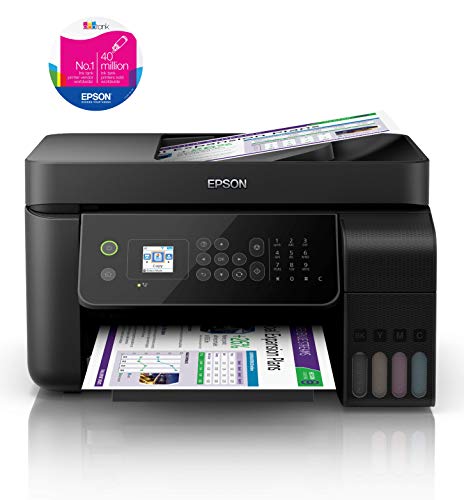 Epson EcoTank ET-4700 Stampante Multifunzione Inkjet a Colori 4-in-1, Stampa, Scansione, Copia, Fax, Funzionalità ADF ed Ethernet, LCD da 3.7 cm, Nero