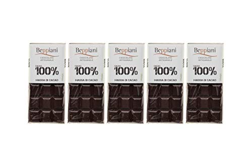 Set 5 Tavolette 100% Massa di Cacao - 450 g, Beppiani – Cioccolato Artigianale – MADE IN ITALY