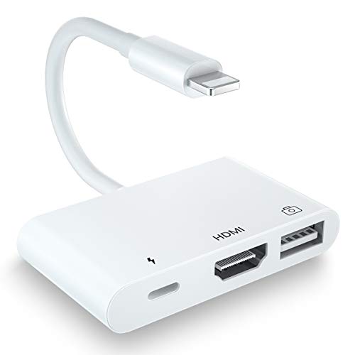 Unitrox Adattatore HDMI Cavo Digitale AV 1080P USB Adattatore Femmina OTG e Porta di Ricarica Supporto USB Flash Drive, Tastiera MIDI, Mouse, per Phone/11 Xs XR X 8 7 6 5/Pad