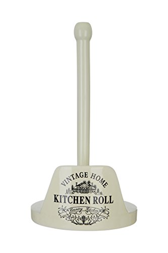 Premier Housewares Vintage Home Kitchen Roll Holder, Crema