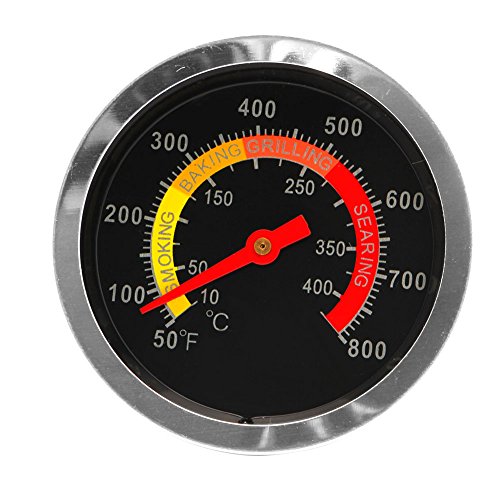 Siwetg - Termometro per barbecue, affumicatore e grill, acciaio inox, indicazione della temperatura tra 10°C e 400°C