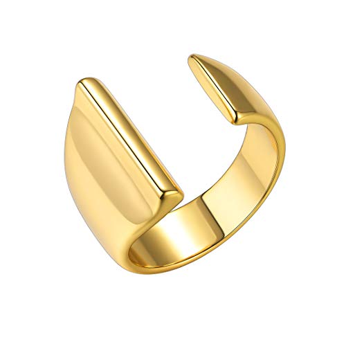 GoldChic Jewelry Anello Aperto Unisex I con Alfabeto, Anelli placcati in Oro per Donna con Lettera I