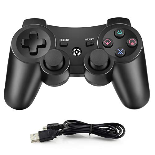 Dhaose senza fili Controller di gioco per PS3, Bluetooth Controller con cavo di caricabatterie, Controller Wireless Bluetooth Joystick per PlayStation 3