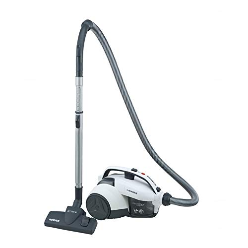 Hoover La71 La10011 Lander - Aspirapolvere a Traino Senza Sacco, 700 W, 1.2 Litri, 78 Decibel, Bianco / Grigio