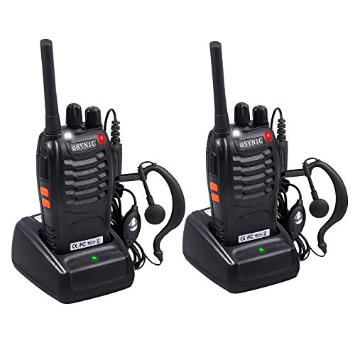 ESYNiC Paio Walkie Talkie Ricaricabile VOX Radio PMR 446MHz 0.5W Frequenza Civile Ricetrasmittente Portatile 16 Canali Singola Banda Woki Toki con USB Caricabatterie per Negozio Sopravvivenza Ciclismo