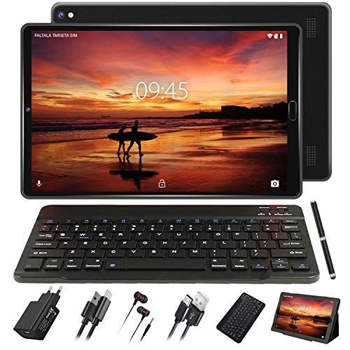 GOODTEL Tablet 10 Pollici Tablet Android 4G con 3 slot (Dual SIM + SD) Processore Quad Core 1.5GHz, 3 GB RAM + 32 GB ROM Doppia Fotocamera WiFi Bluetooth GPS