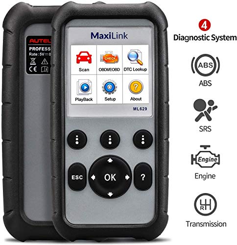 Autel ML629 MaxiLink OBD2 Scanner Auto con Ricerca DTC, Prova pronta, Trasmissione del Motore SRS ABS diagnostica e Software di aggiornamento Online Incluso (Versione aggiornata di ML619)
