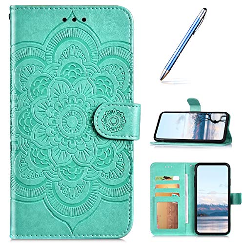 Robinsoni Custodia Compatibile con Samsung Galaxy A750 Cover Libretto Galaxy A7 2018 Cover Portafoglio Pelle PU Antiurto Cover Silicone Morbido Custodia Taccuino Cover Foglio Flip Custodia Fiore