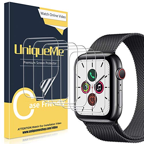 UniqueMe [6 Pezzi] Pellicola Protettiva per Apple Watch 44mm Series 6/5/4/SE , [Caso Amichevole] [Film Flessibile] Soft HD Clear TPU Film, Anti-Scratch