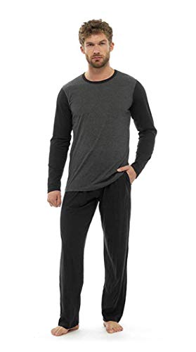 CityComfort Mens Pyjamas 100% Super Soft Cotton Men Pjs Set Pajamas for Man Nightwear Loungewear Tracksuit (Gambale Grigio Antracite, M)