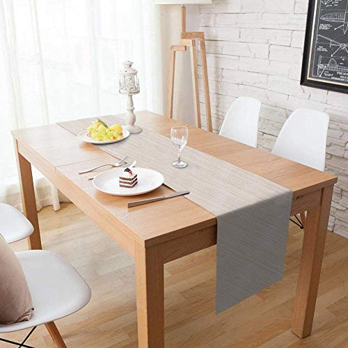 Homcomodar Tovaglia Runner Resistente al Calore in PVC Runner da Tavola Lavabile per Tavolo da Pranzo 30x135cm (Beige)