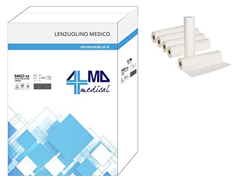 ALMAMEDICAL Lenzuolino Medico Pura Cellulosa 2 Veli (60 X 80 MT) - Confezione Da 6 Rotoli)