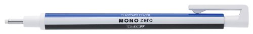 Tombow Mono Zero - Gomma di precisione a penna con punta tonda, 2 ricariche incluse, colore bianco